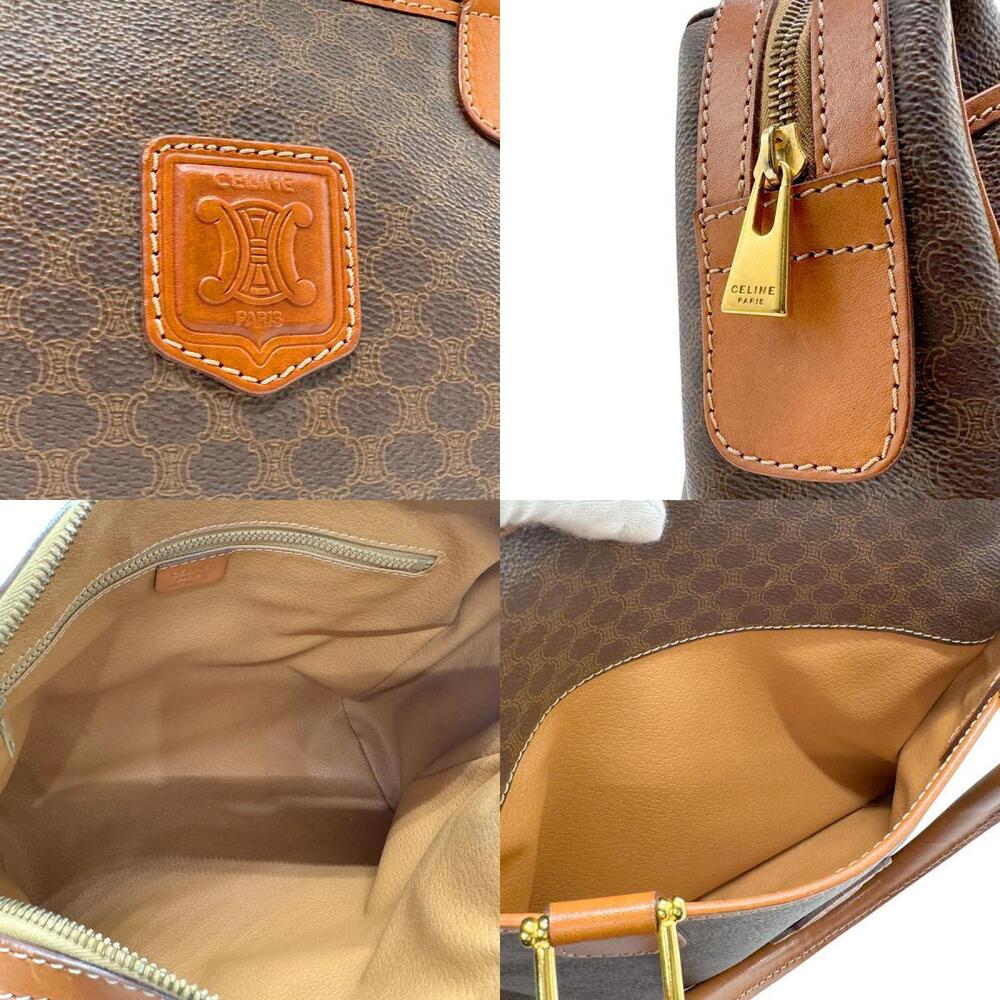 Celine handbag brown Macadam coated canvas leather - Picture 4 of 4